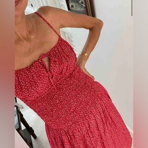 Ciao Lucia Barbara Red Floral Midi Maxi Dress in Rouge XS - read description